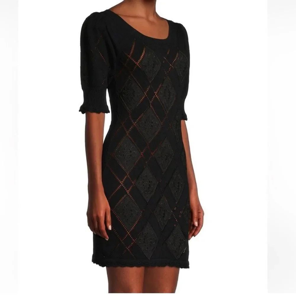 LoveShackFancy KATARA KNIT BLACK MINI DRESS
EE26